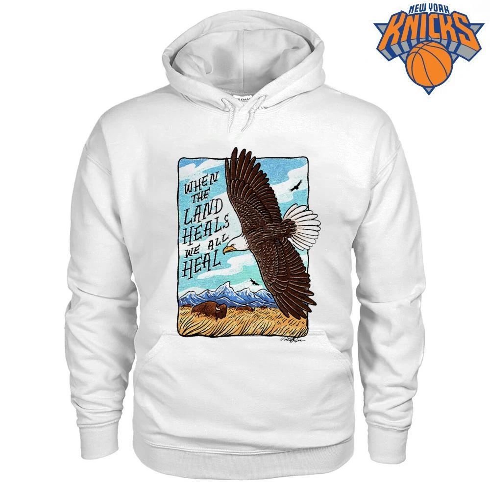 When The Land Heals We All Heal Native American Eagle Buffalo Shirt