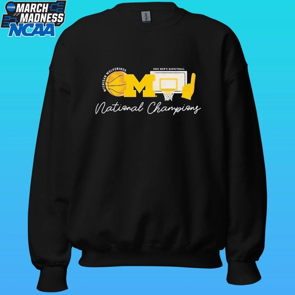 Michigan Wolverines Women’s 2026 NCAA Men’s Basketball National Champions Sketch Element Shirt