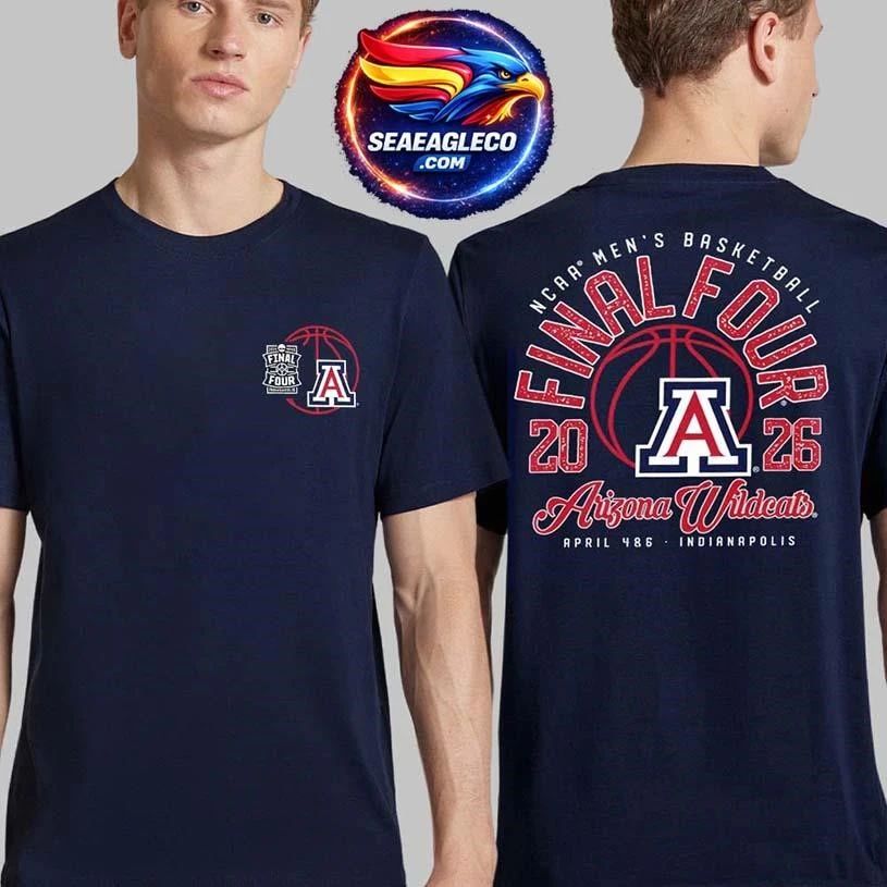 Arizona Wildcats Men’s Basketball 2026 NCAA Tournament March Madness Final Four Two Sided Shirt