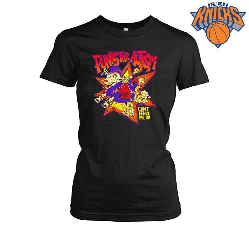 Punks For Autism Can’t Fence Me In Edgy Rock Sheep Star Cartoon Shirt