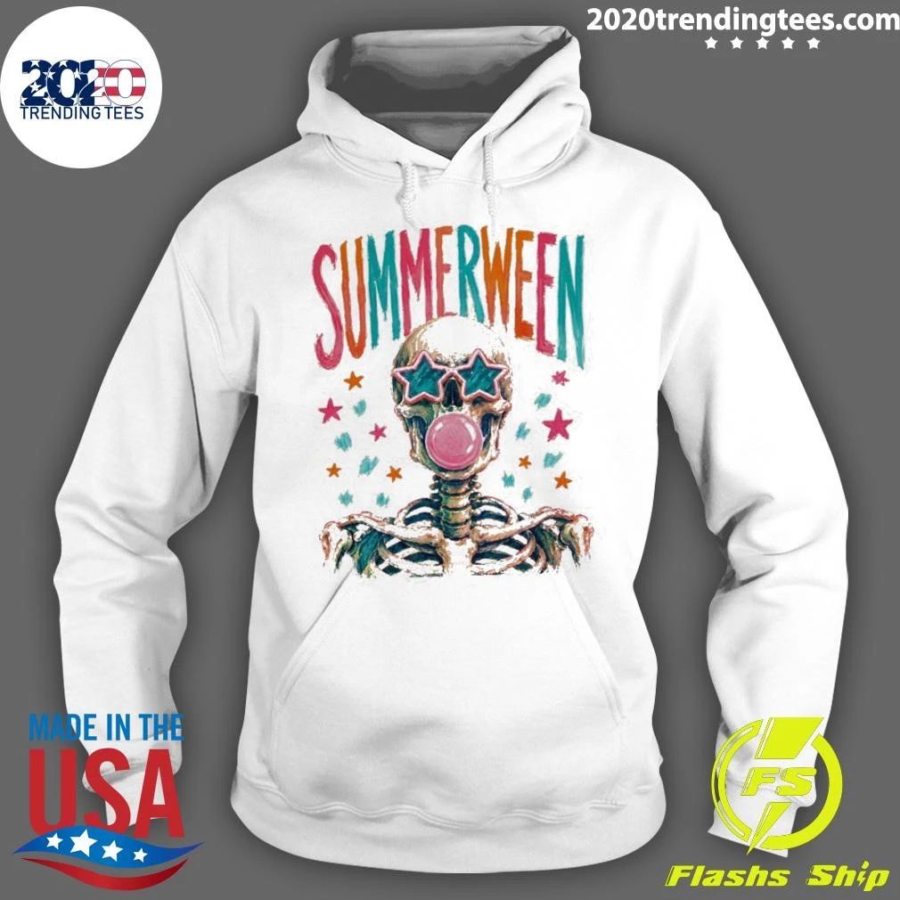 Skeleton Blowing Gum Bubbles Summerween Bubblegum Spooky Summer 2026 Shirt