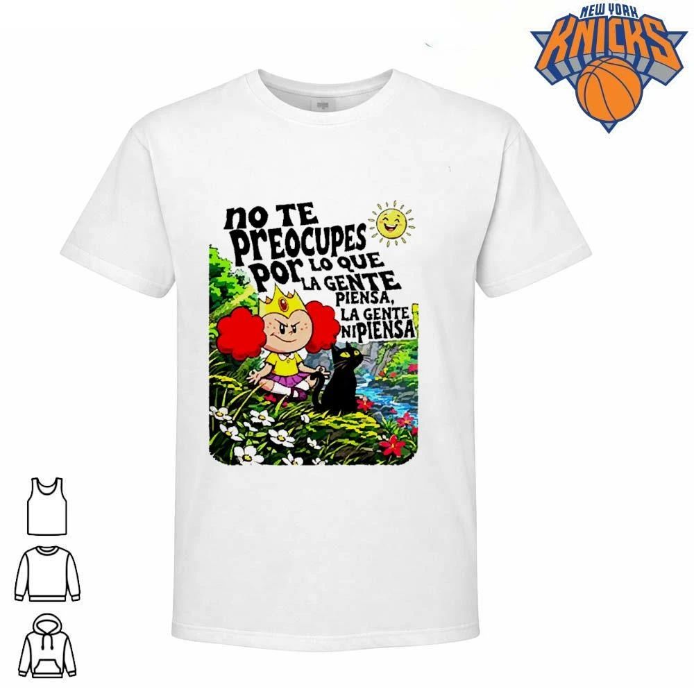 No Te Preocupes Por Lo Que La Gente Piensa La Gente Ni Piensa Spanish Quote Princess and Black Cat Shirt