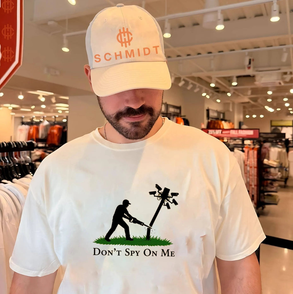 Don’t Spy on Me Gadsden Flag Man Cutting Down Surveillance Camera Pole shirt