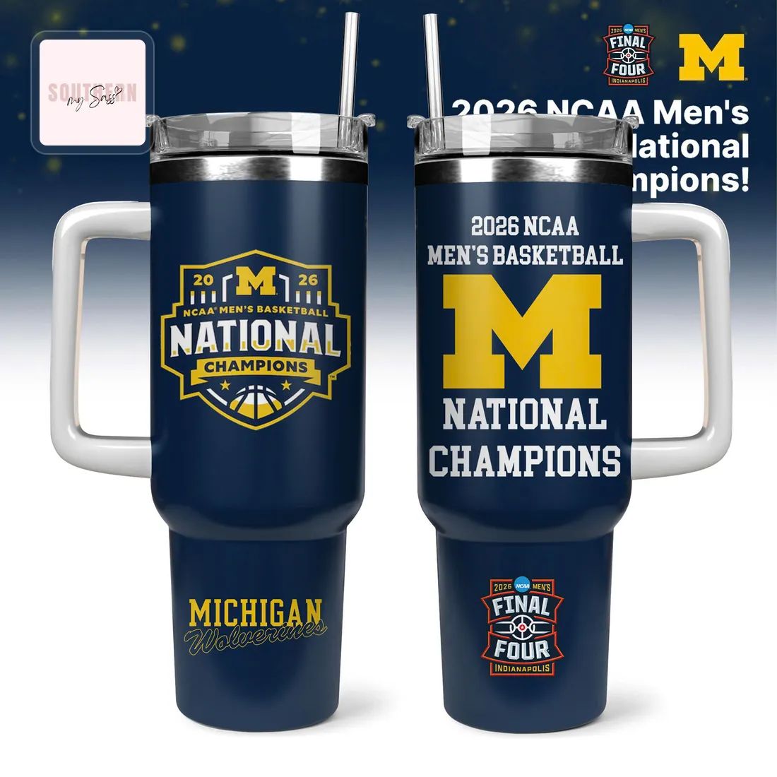 2026 NCAA Men’s Basketball Michigan National Champions Tumbler