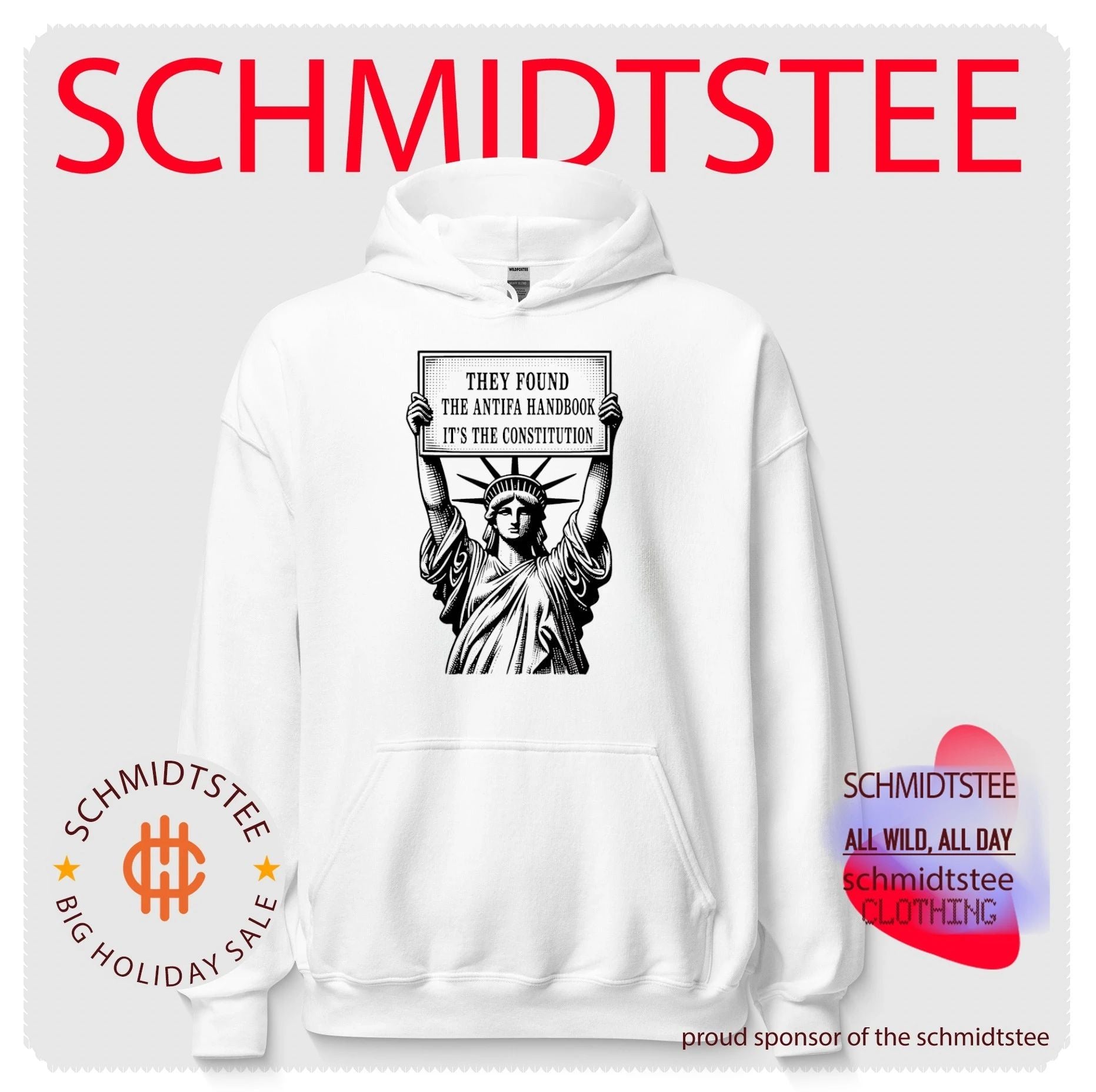Statue of Liberty holding sign they found the antifa handbook it’s the constitution shirt