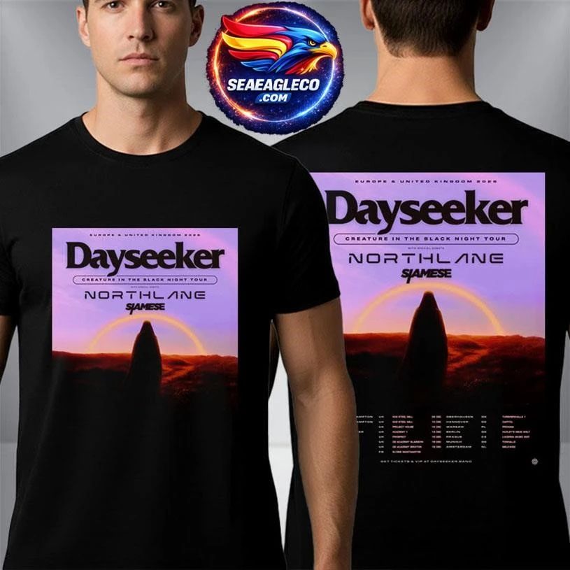 Dayseeker Creature In The Black Night Tour EU UK 2026 Schedule Tour Dates Two Sided Shirt