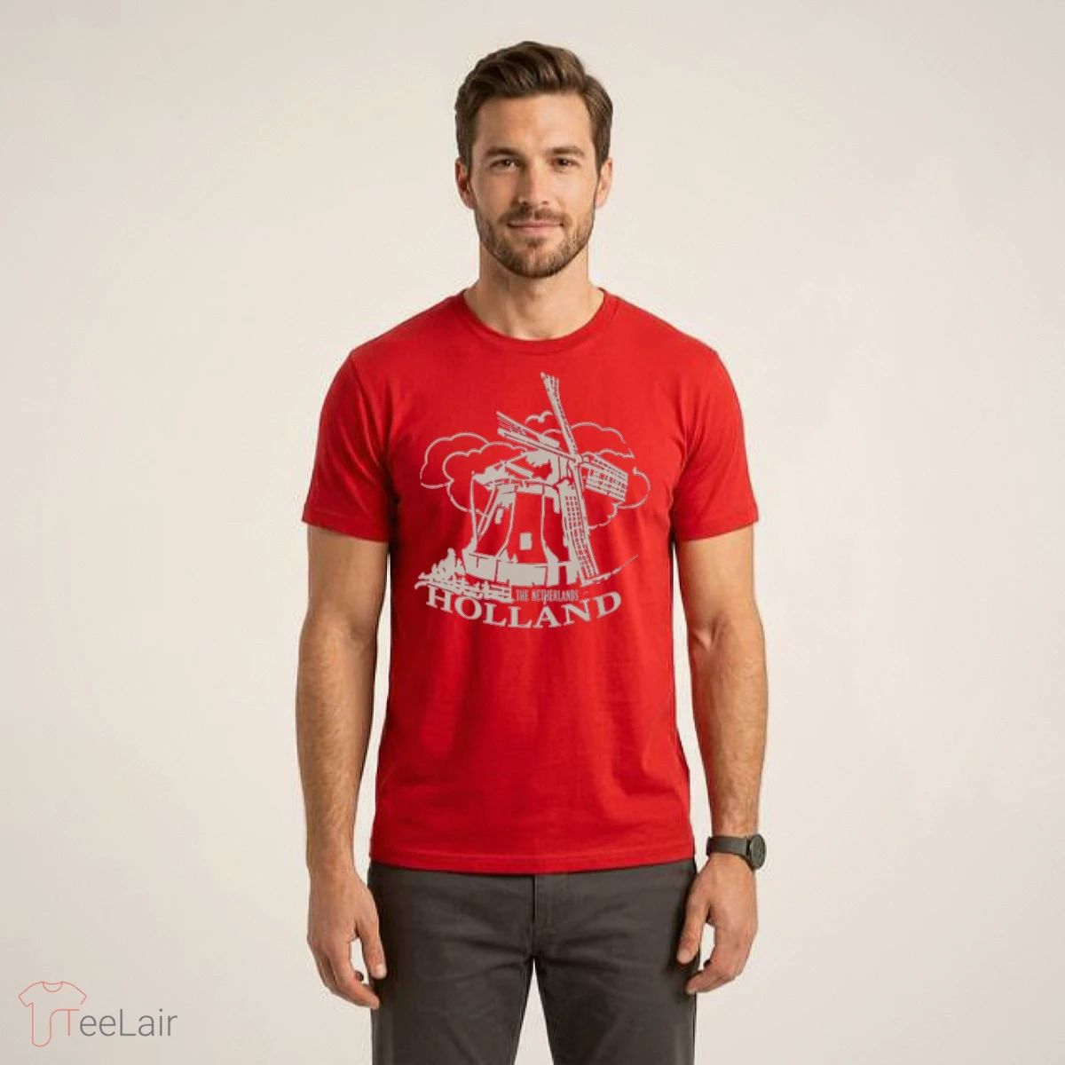 Jaafar Jackson Holland Windmill Red Shirt