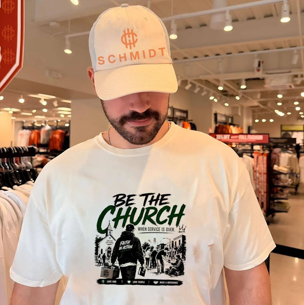 Be the church when service is over love God love people make a difference shirt