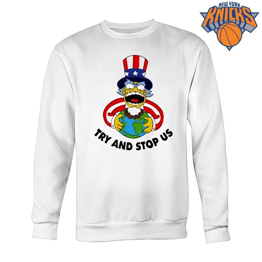 The Simpsons Try and Stop Us Uncle Sam Homer Earth World Domination Shirt