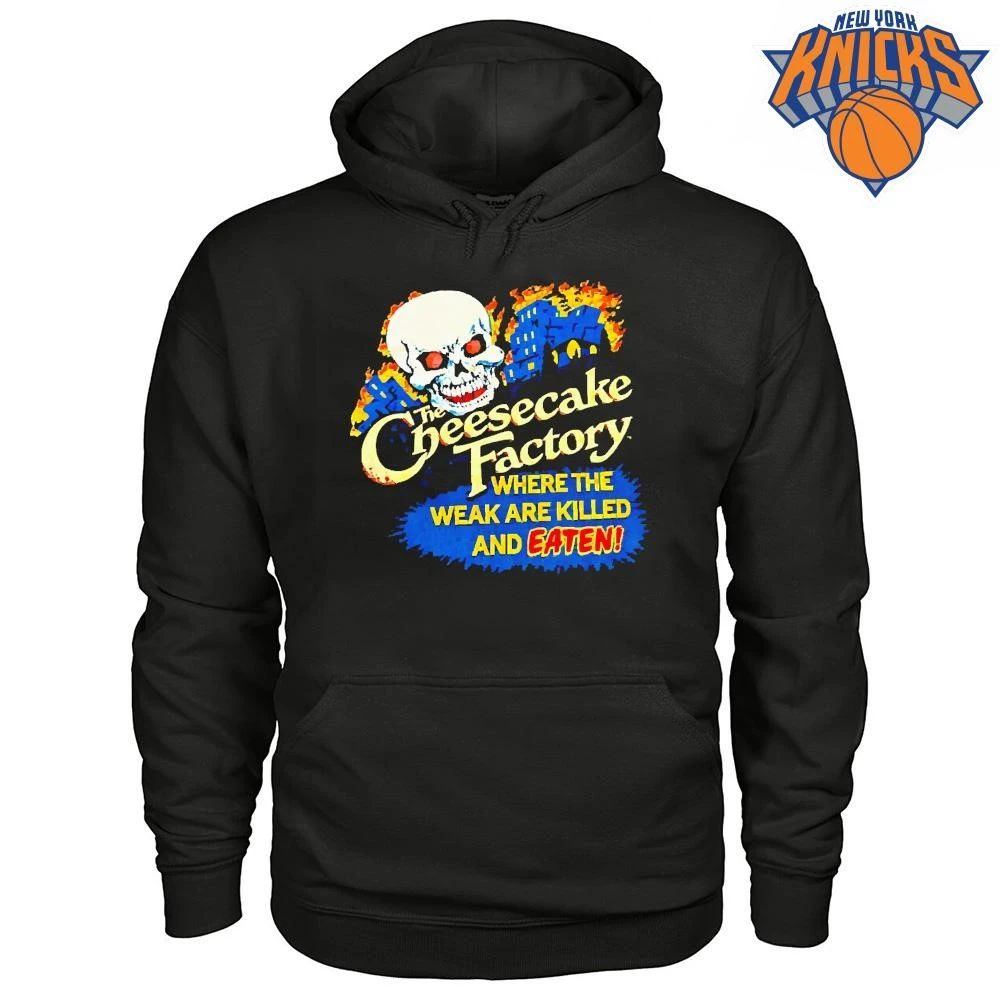 The Cheesecake Factory Where The Weak Are Killed And Eaten Skeleton Skull Gothic Horror shirt