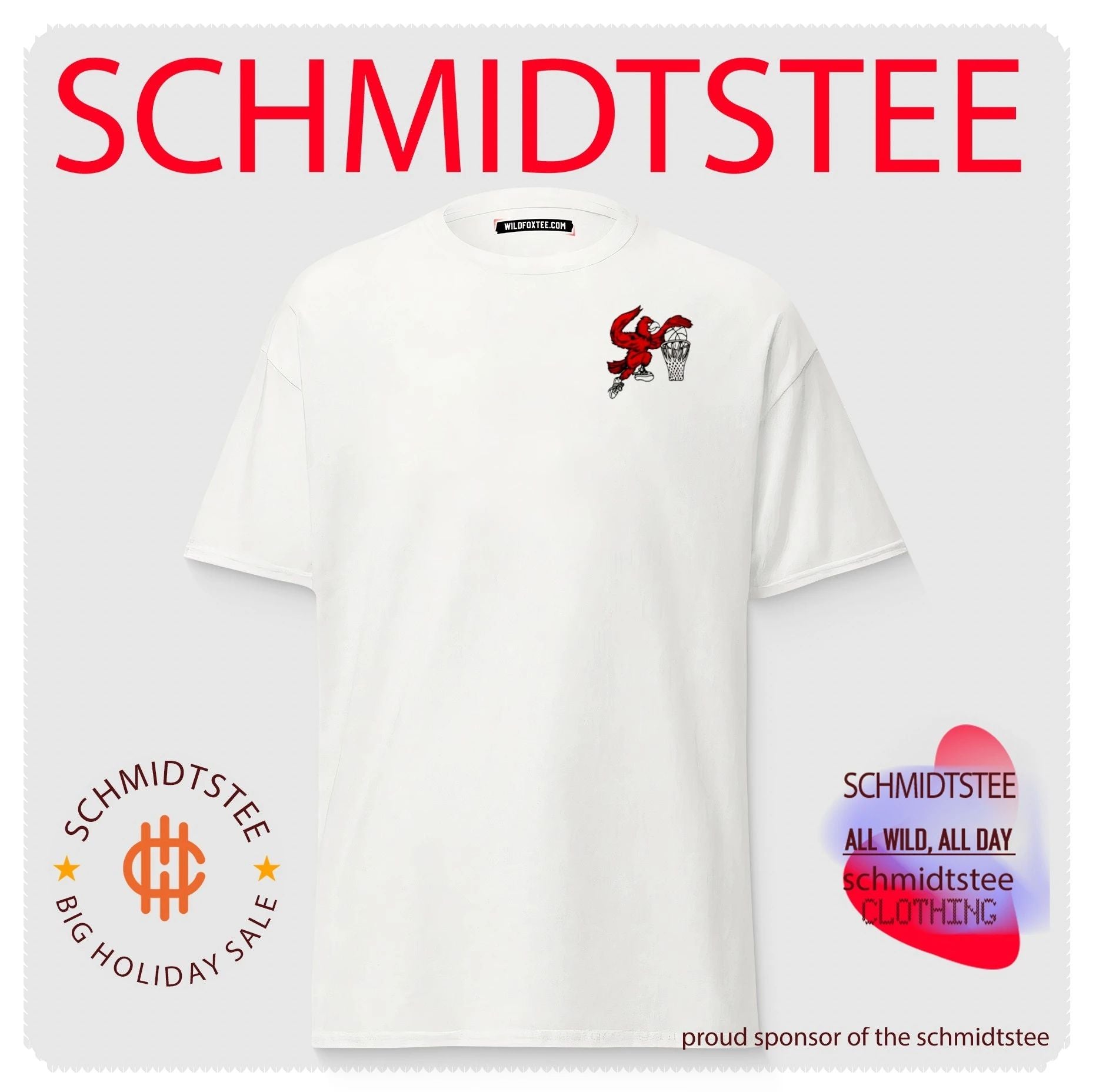 Red Cardinal Dunking Basketball bird logo shirt