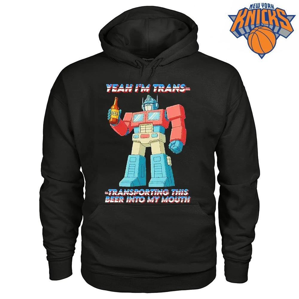 Yeah Im Trans Transporting This Beer Into My Mouth Optimus Prime Meme Shirt