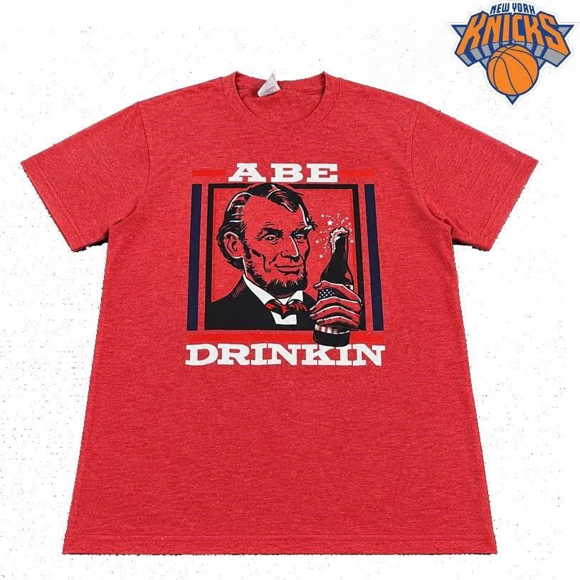 ABE DRINKIN LINCOLN Small 4th of July Drinking Humor Party USA Shirt