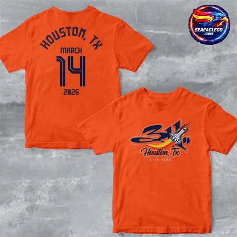 311 Houston Texas 2026 Event Moon to Mars Festival On March 14 2026 Spaceship Orange Two Sided Shirt
