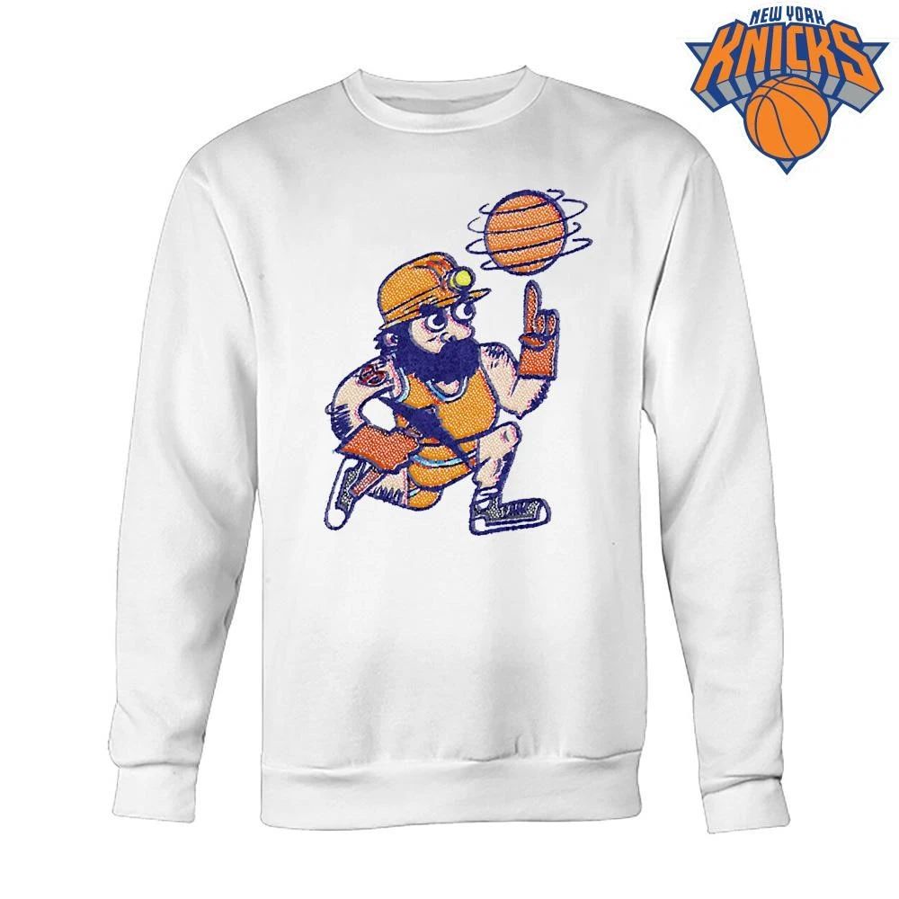 Vintage Denver Nuggets Mascot Mining Character Spinning Basketball Cartoon Graphic Shirt