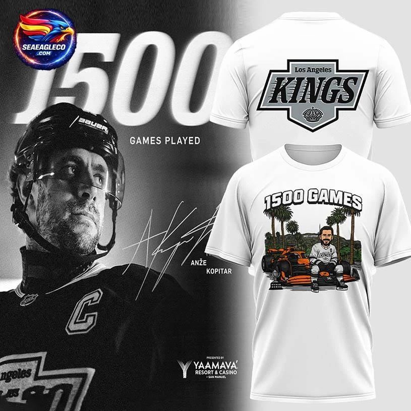 Los Angeles Kings Congrats Kopitar 1500 Games 2026 Two Sided Shirt