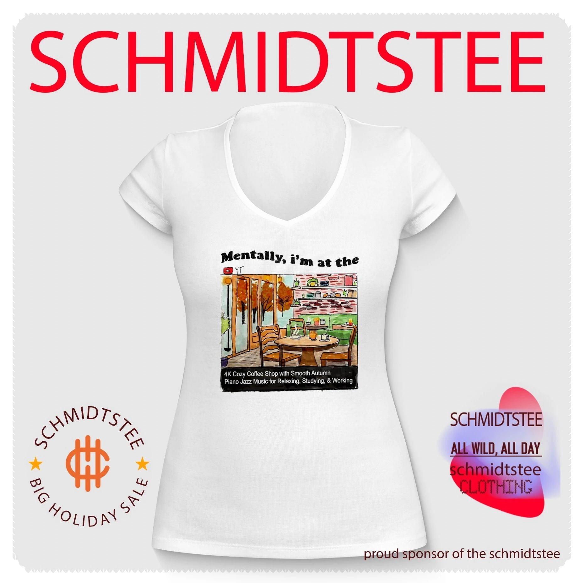 Mentally I Am at the Cozy Coffee Shop Autumn Jazz YouTube Video shirt