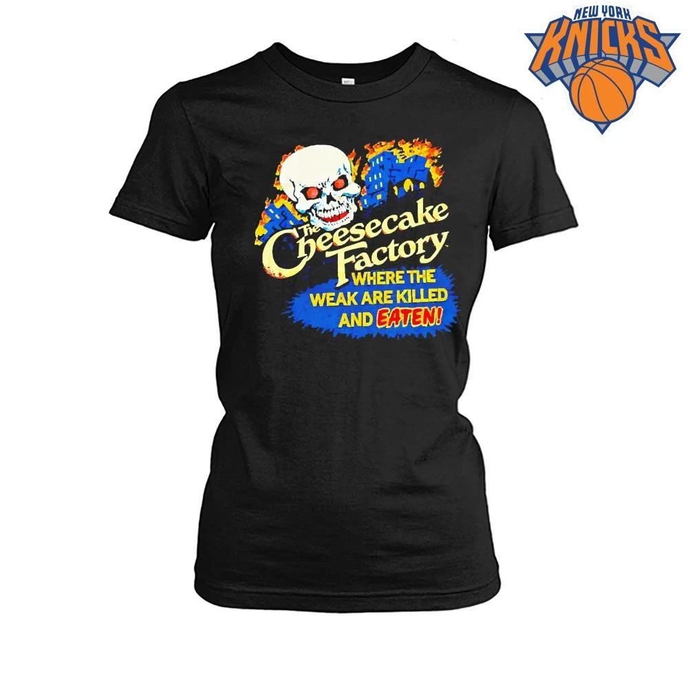 The Cheesecake Factory Where The Weak Are Killed And Eaten Skeleton Skull Gothic Horror shirt