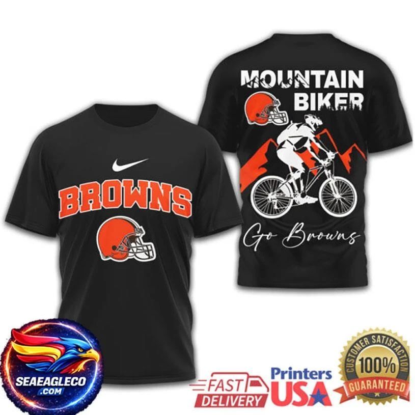 Cleveland Browns Mountain Biker Go Browns Cycling Two Sided Shirt