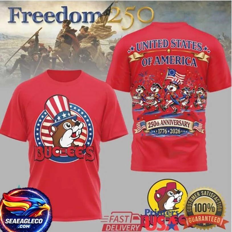 Buc ee’s United States 250th Anniversary 1776 2026 Patriotic Two Sided Shirt