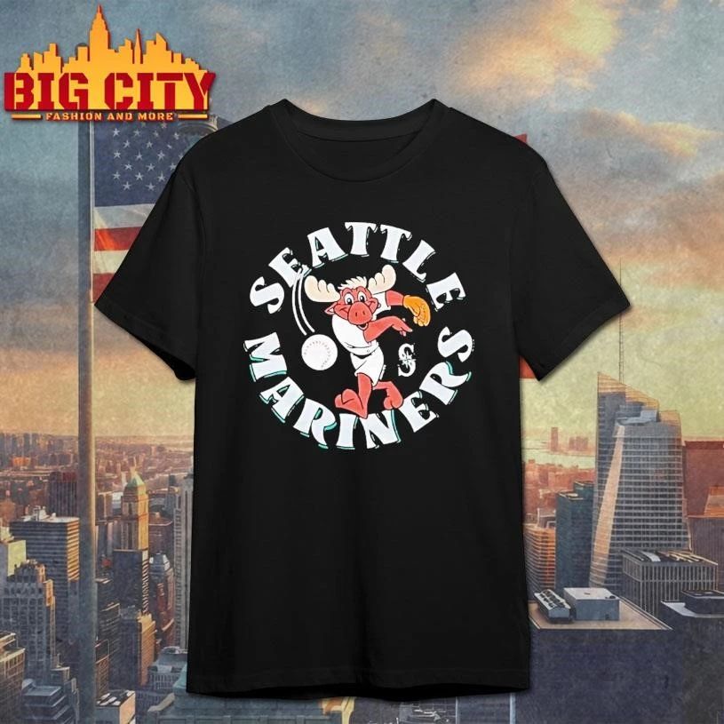 Seattle Mariners Mariner Moose Mascot By Homage Graphic Shirt