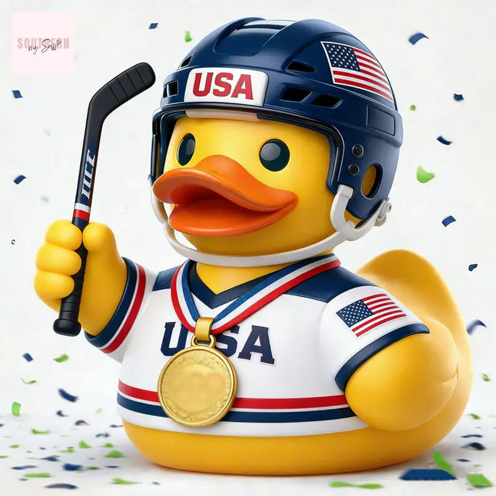 USA Men Hockey Olympic Gold Rubber Duck
