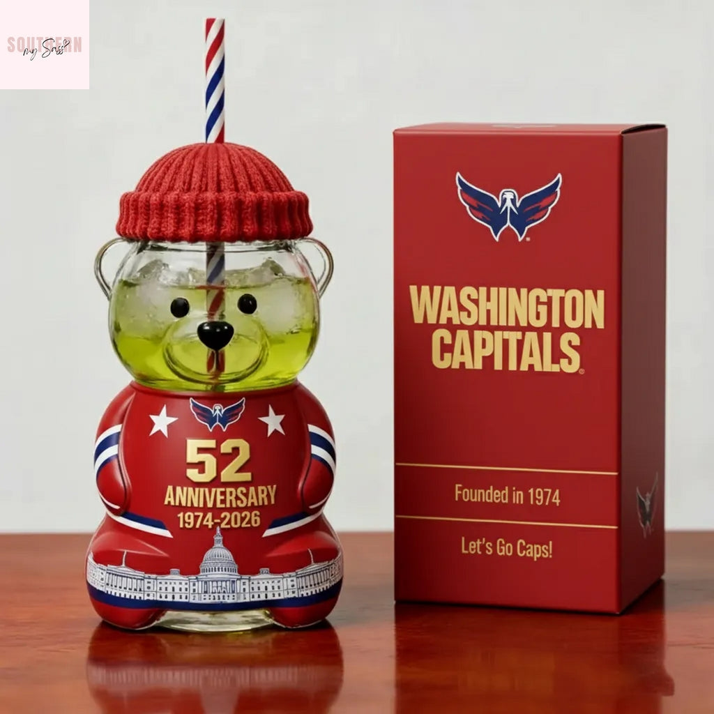 Washington Capitals Bear Glass Cup